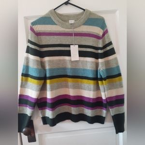 Green stripe and grey sweater, large, a new day